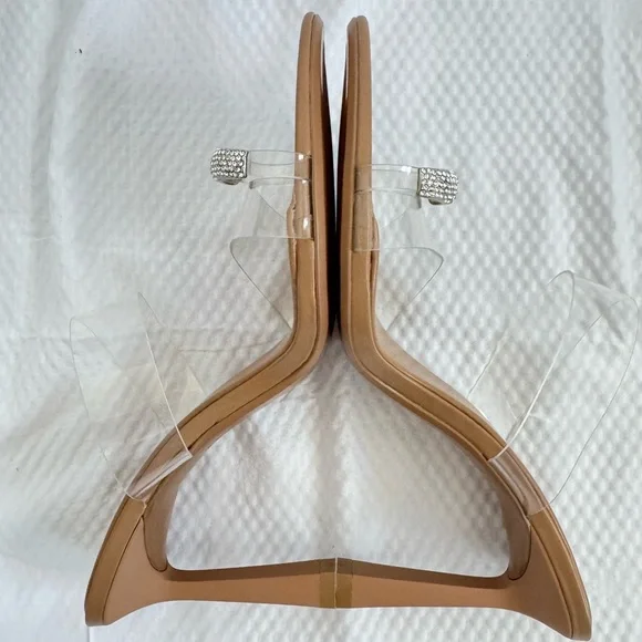 Zara New without tag Tan Clear Strap Ring Detail Heels - Picture 5 of 7